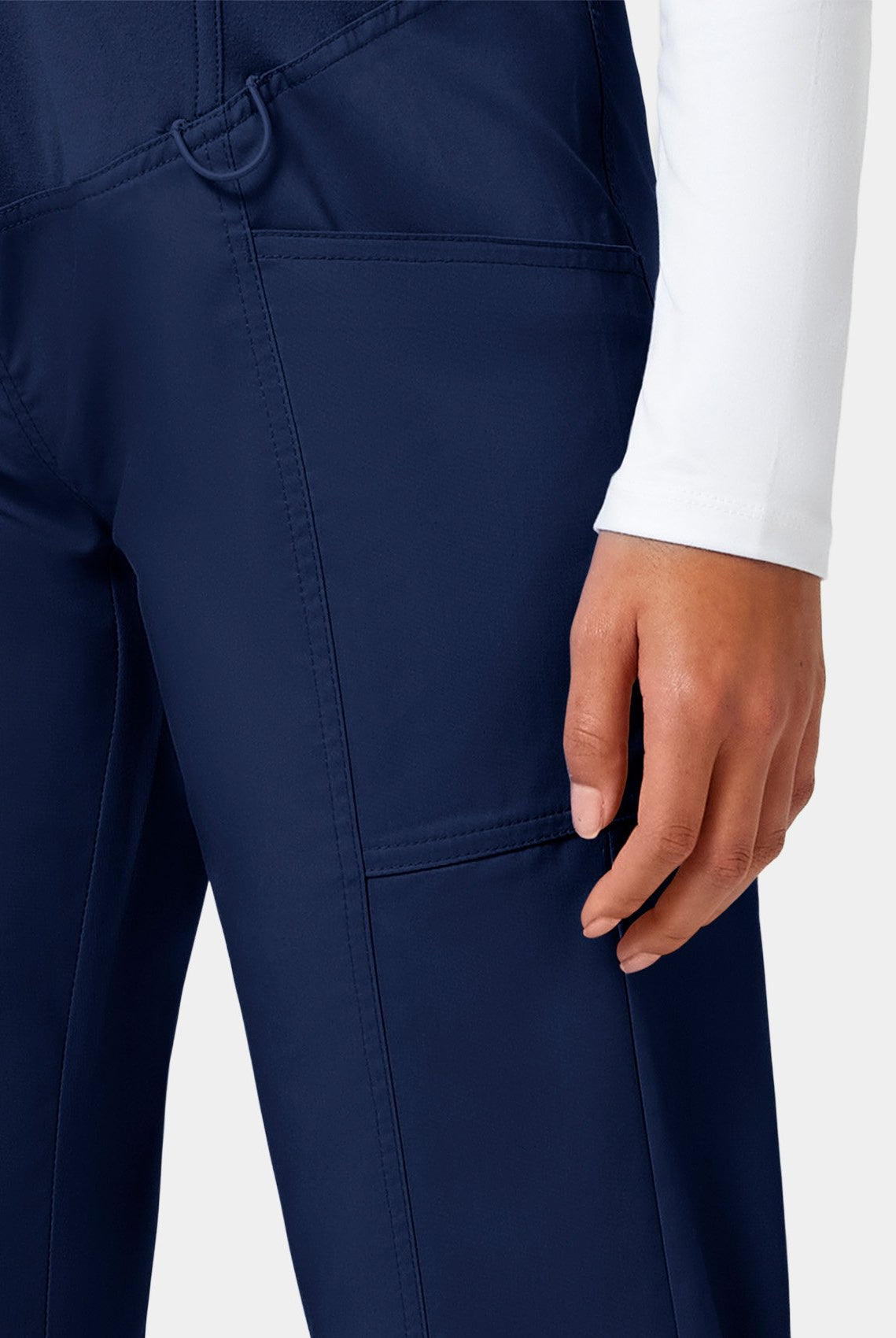 Cherokee WW Revolution Maternity Straight Leg Scrub Trousers WWE155-Navy-Up close