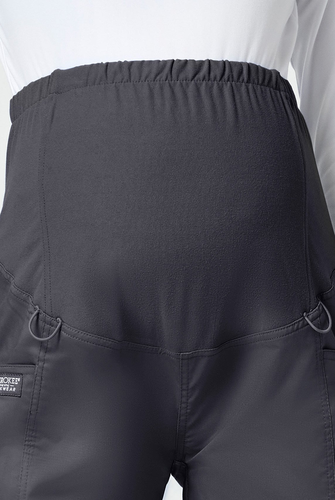 Cherokee Maternity Scrub Trousers WWE155 - Pewter - Up close waistband