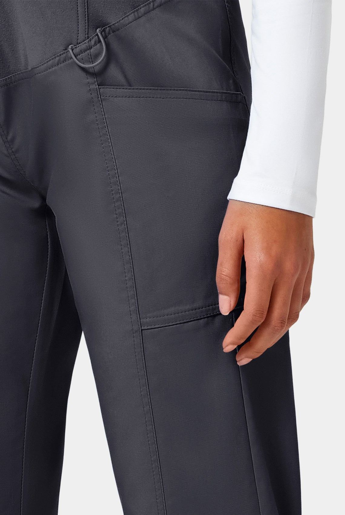Cherokee Maternity Scrub Trousers WWE155 - Pewter - Up close side