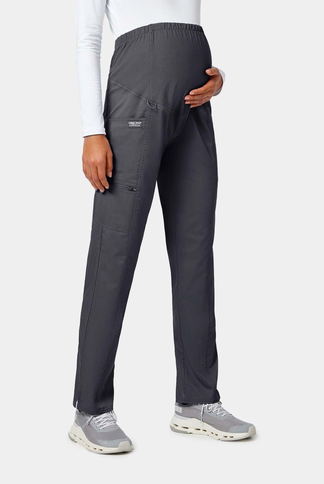 Cherokee Maternity Scrub Trousers WWE155 - Pewter - Side facing
