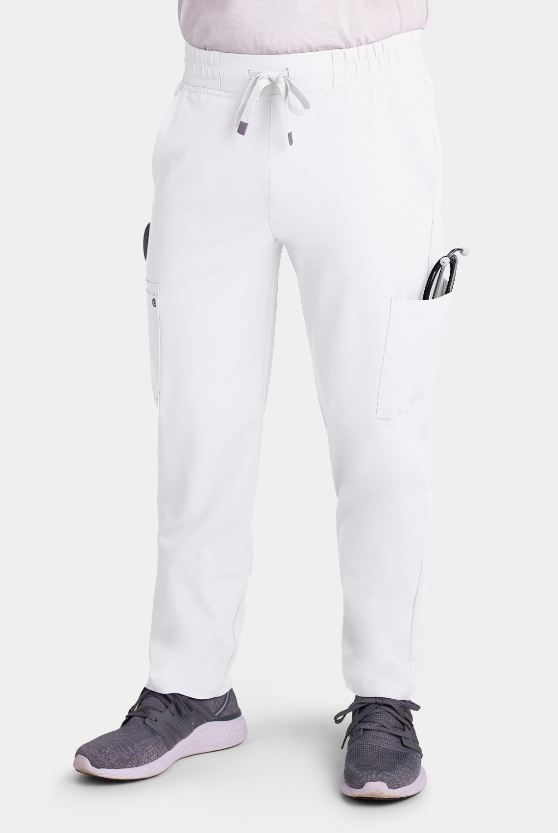 mens koi cureology neuro cargo scrub trousers white