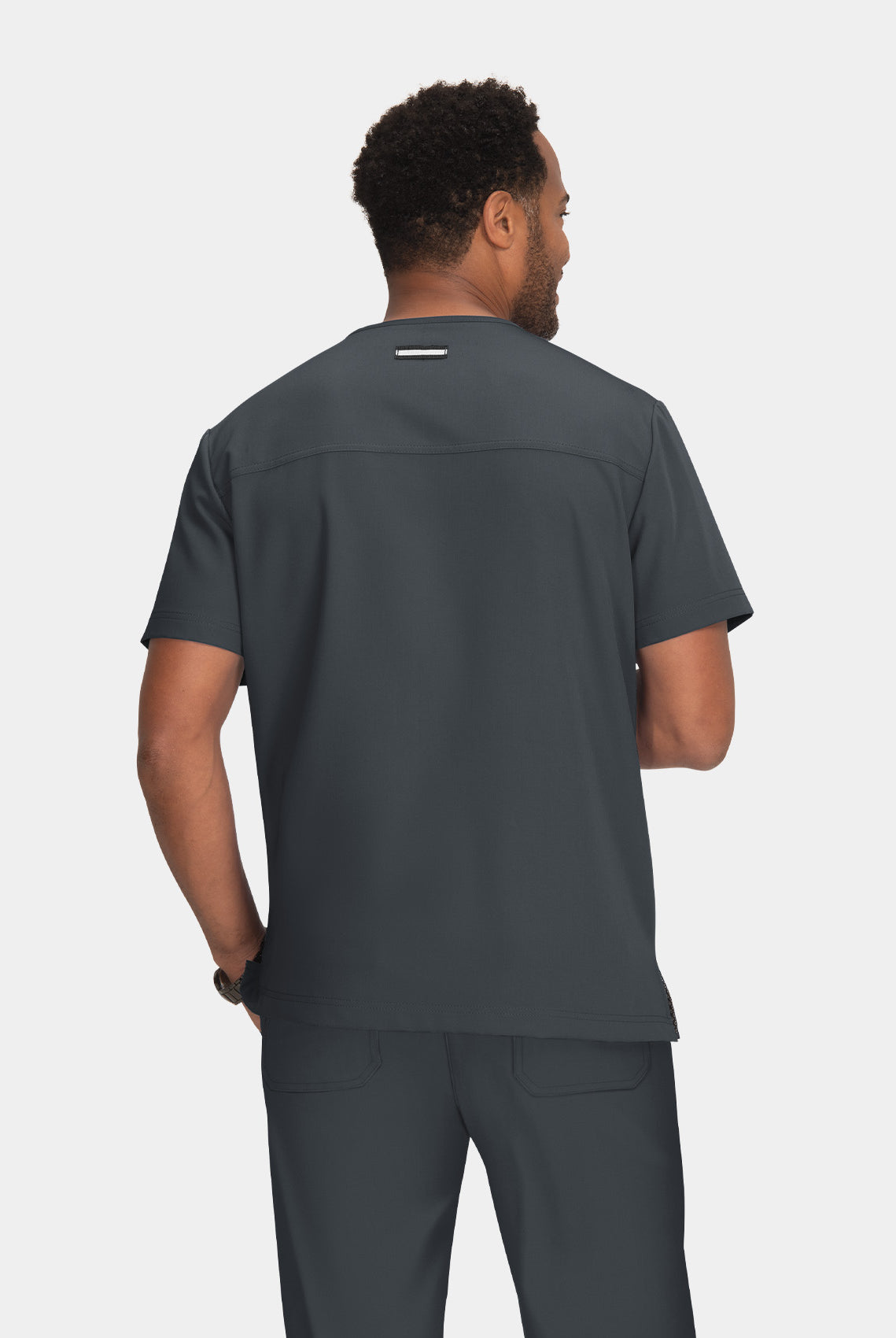 Koi Next Gen Free To Be Scrub Top - Charcoal - Back