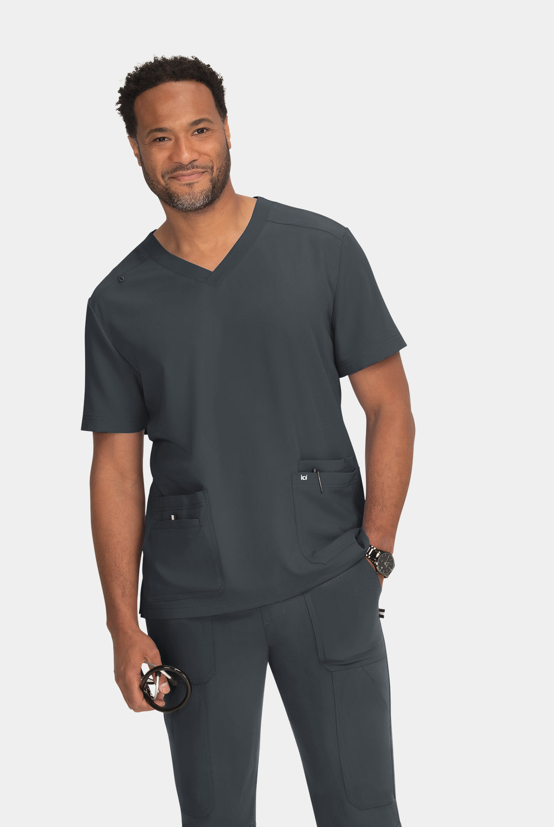 Koi Next Gen Free To Be Scrub Top- Charcoal