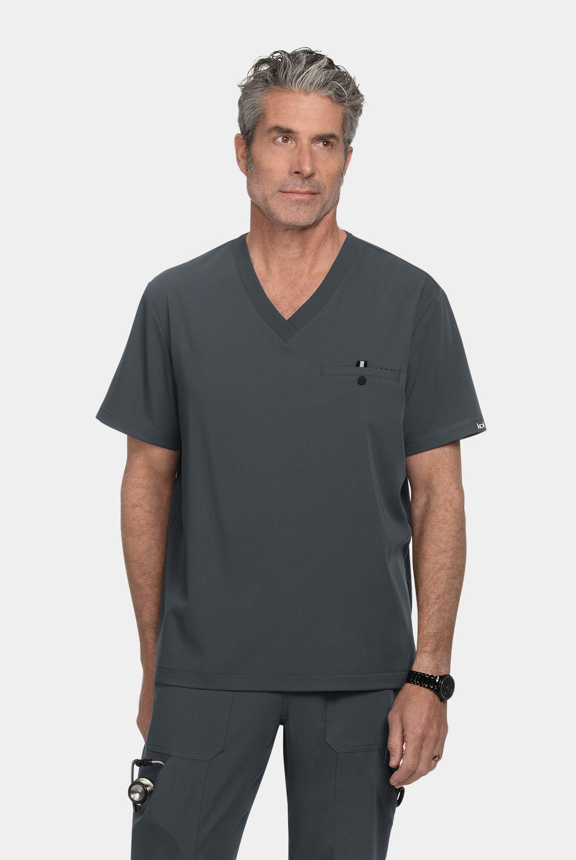 Koi Next Gen On Call Scrub Top-Charcoal