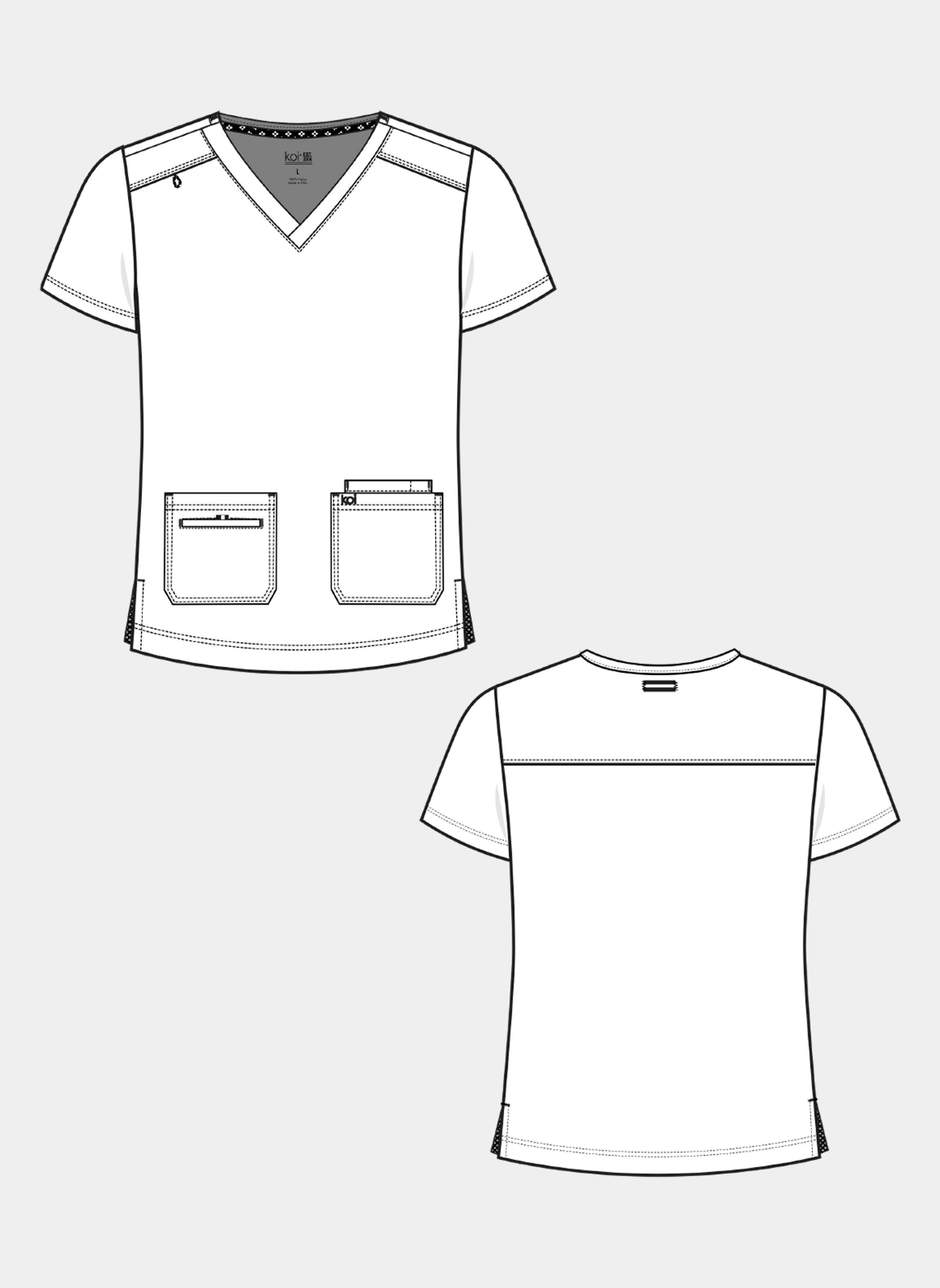 mens scrub top koi next gen free to be sketch