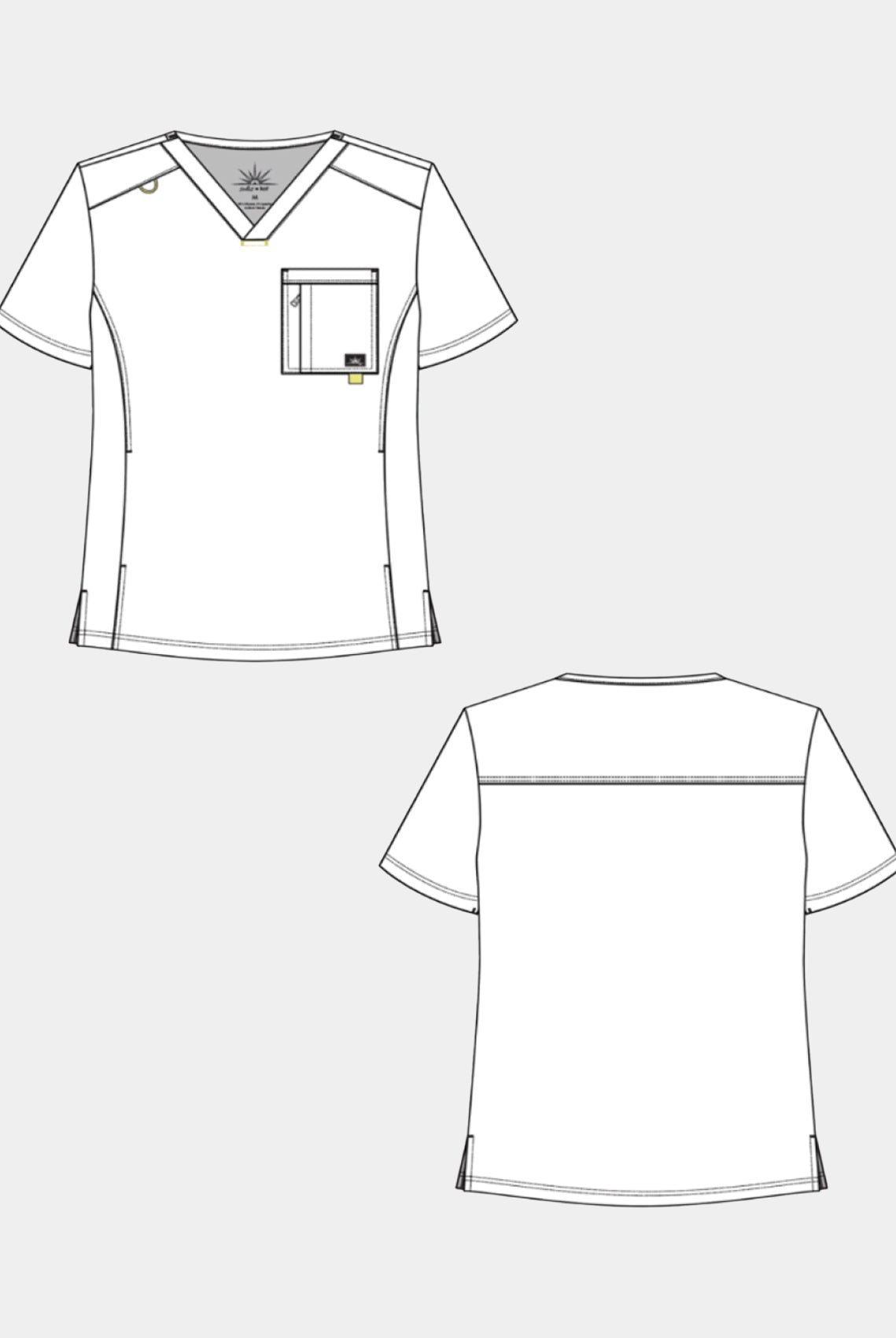 mens scrub top koi solis caldwell sketch