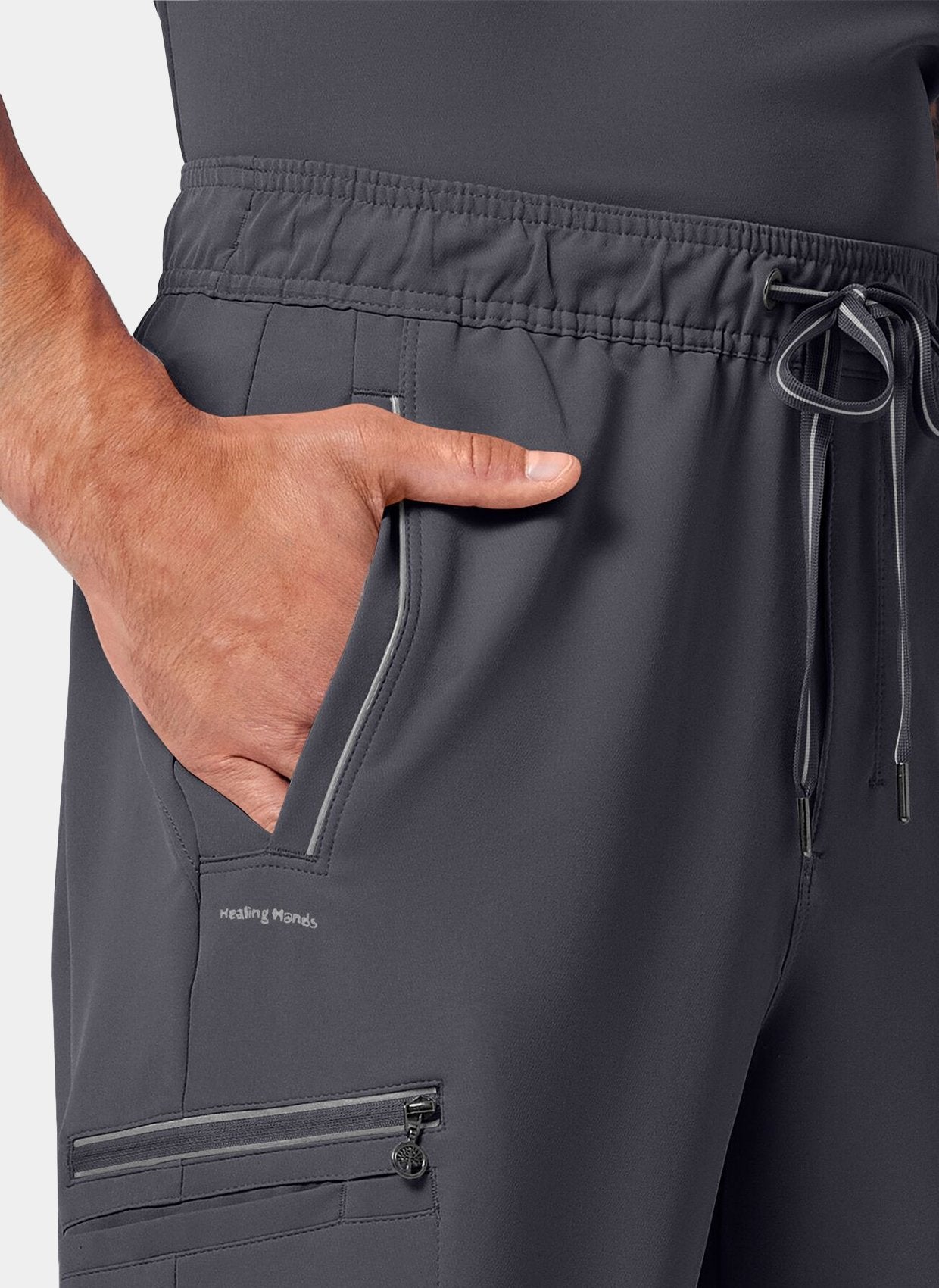 mens scrub trousers healing hands noah pewter
