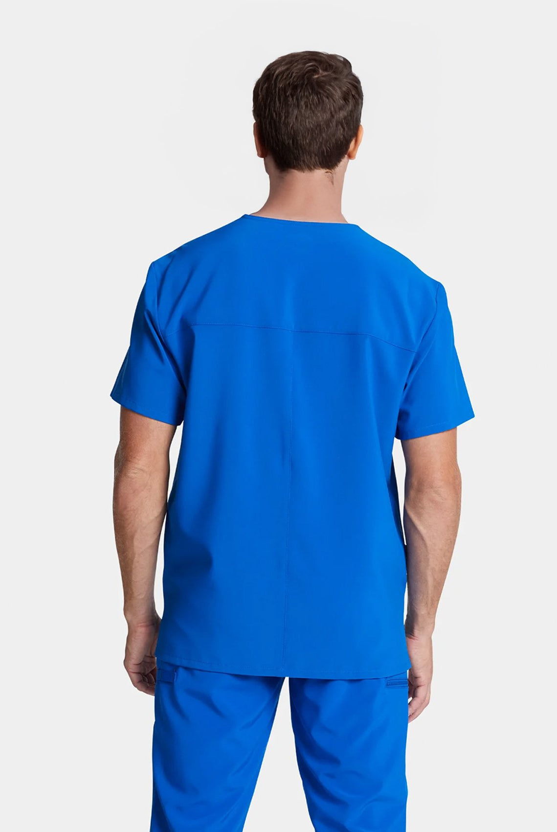 mens v neck scrub top dickies essentials DKE645 Royal back