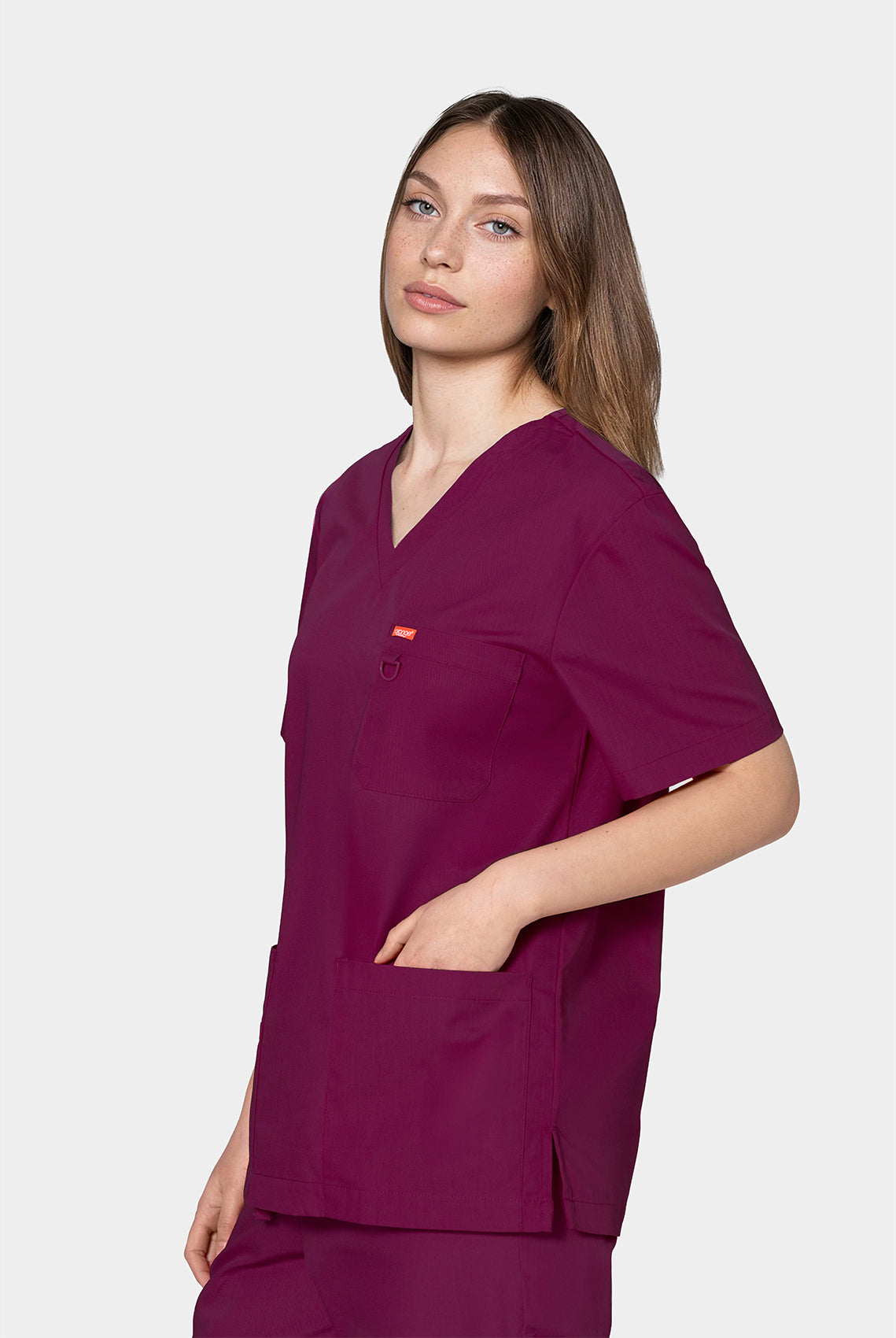Orange Standard Balboa Scrub top Wine