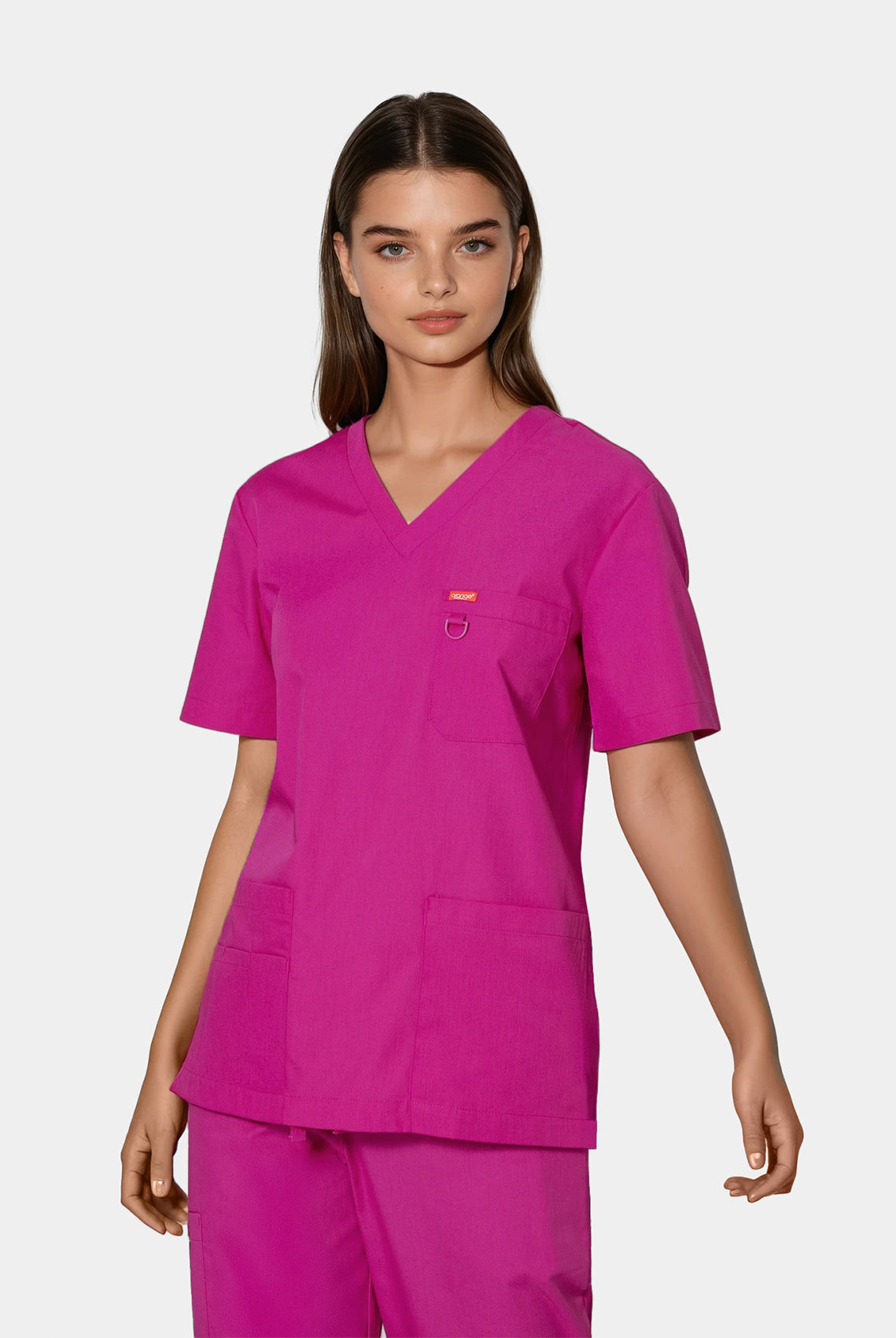 Orange Standard Balboa Scrub top Fierce Fuchsia