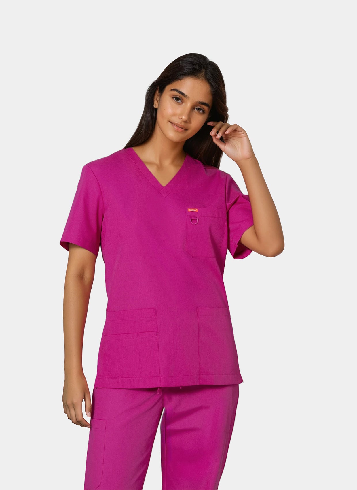 Orange Standard Balboa Scrub top Fierce Fuchsia