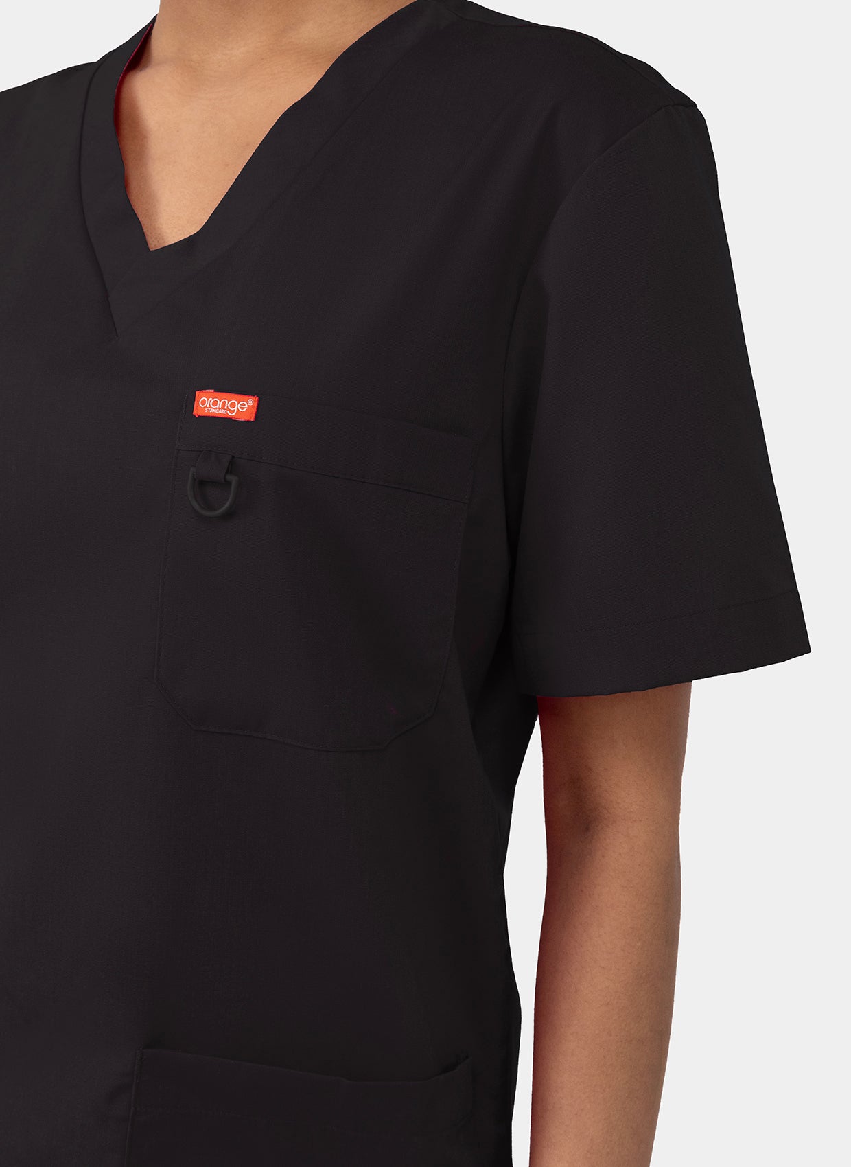 Orange Standard Balboa Scrub Top - Black