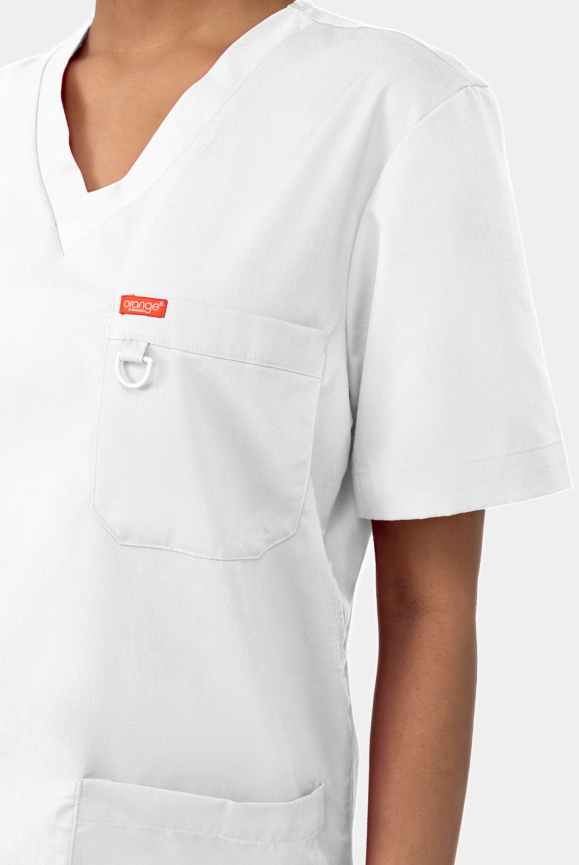 Orange Standard Balboa Scrub Top - white