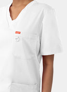 Orange Standard Balboa Scrub Top - white