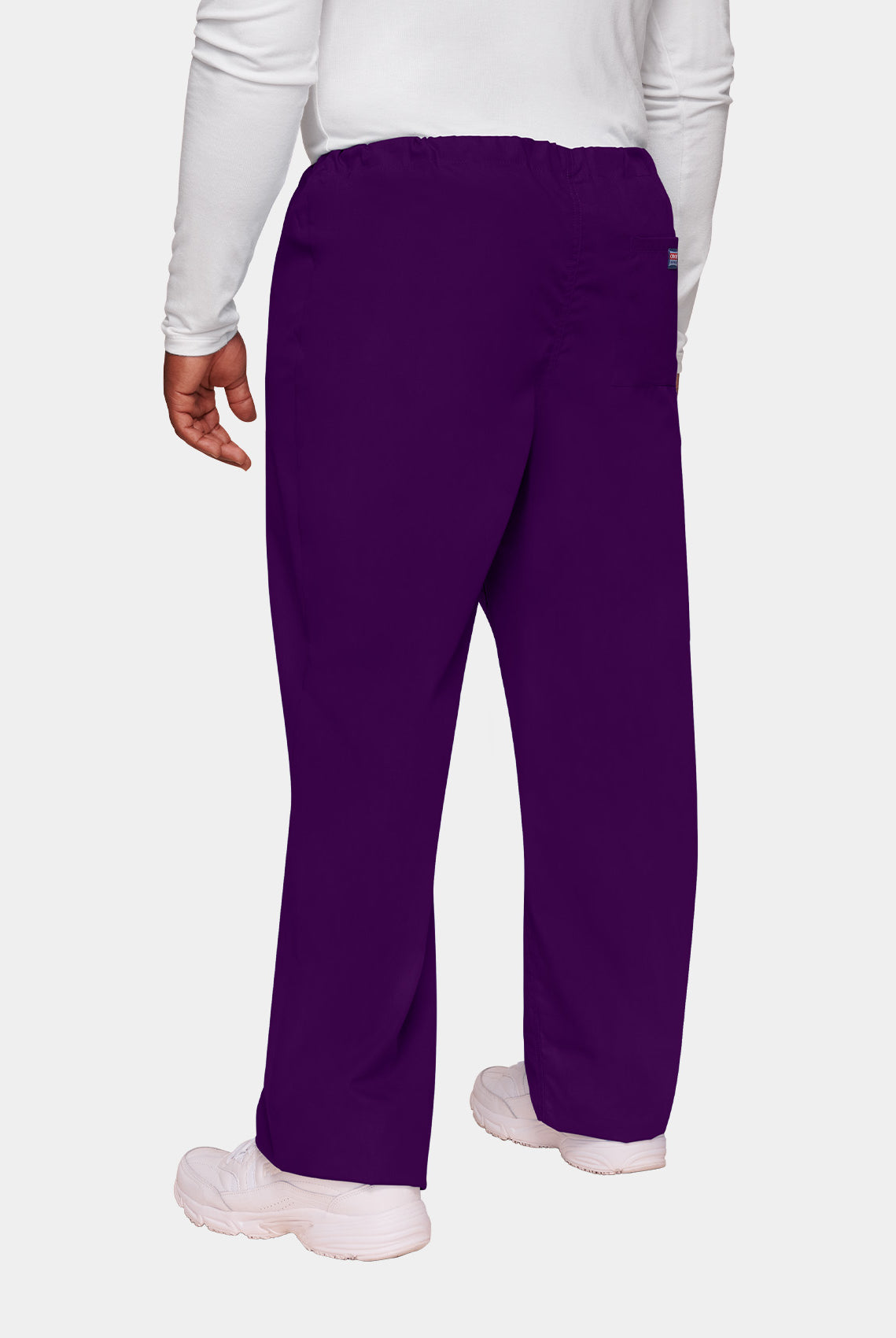 Cherokee Unisex Drawstring Scrub Trousers-Eggplant-Back