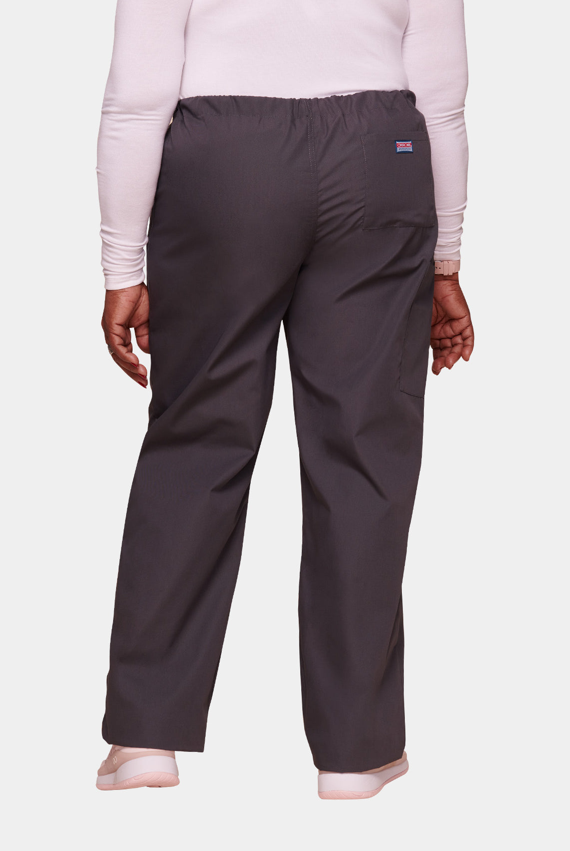 Cherokee Unisex Drawstring Scrub Trousers-Pewter-Back