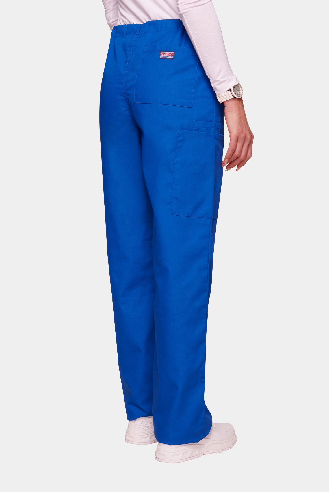 Cherokee Unisex Drawstring Scrub Trousers-Royal-Back