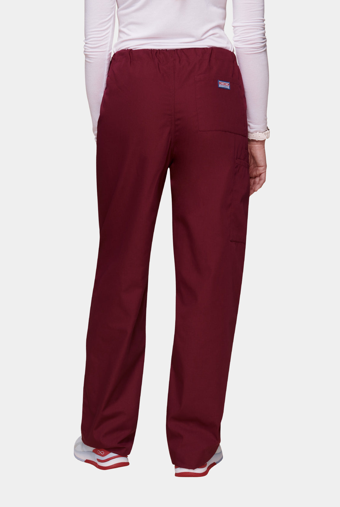 Cherokee Unisex Drawstring Scrub Trousers-Wine-Back
