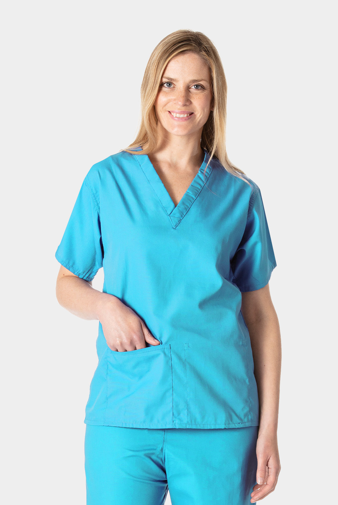Budget Scrub Top - Turquoise