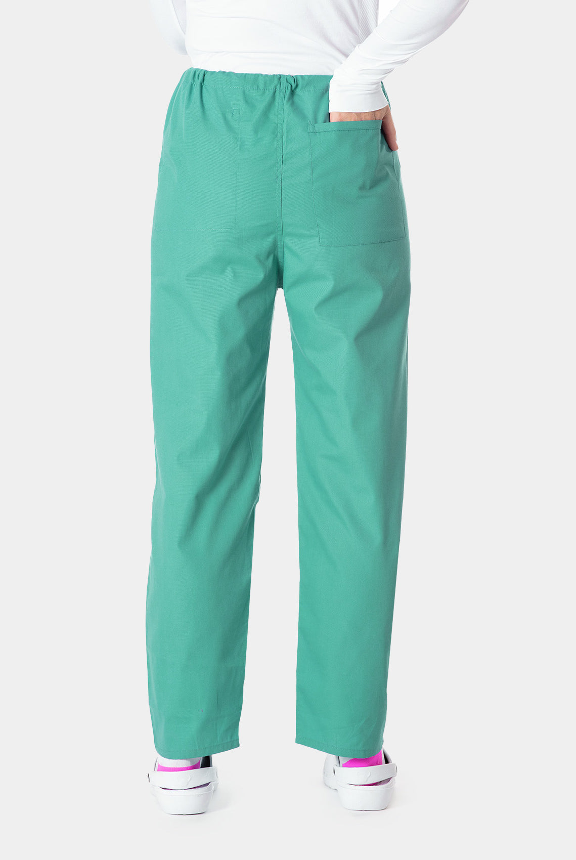 Budget Scrub Trousers - Mid Green - Back