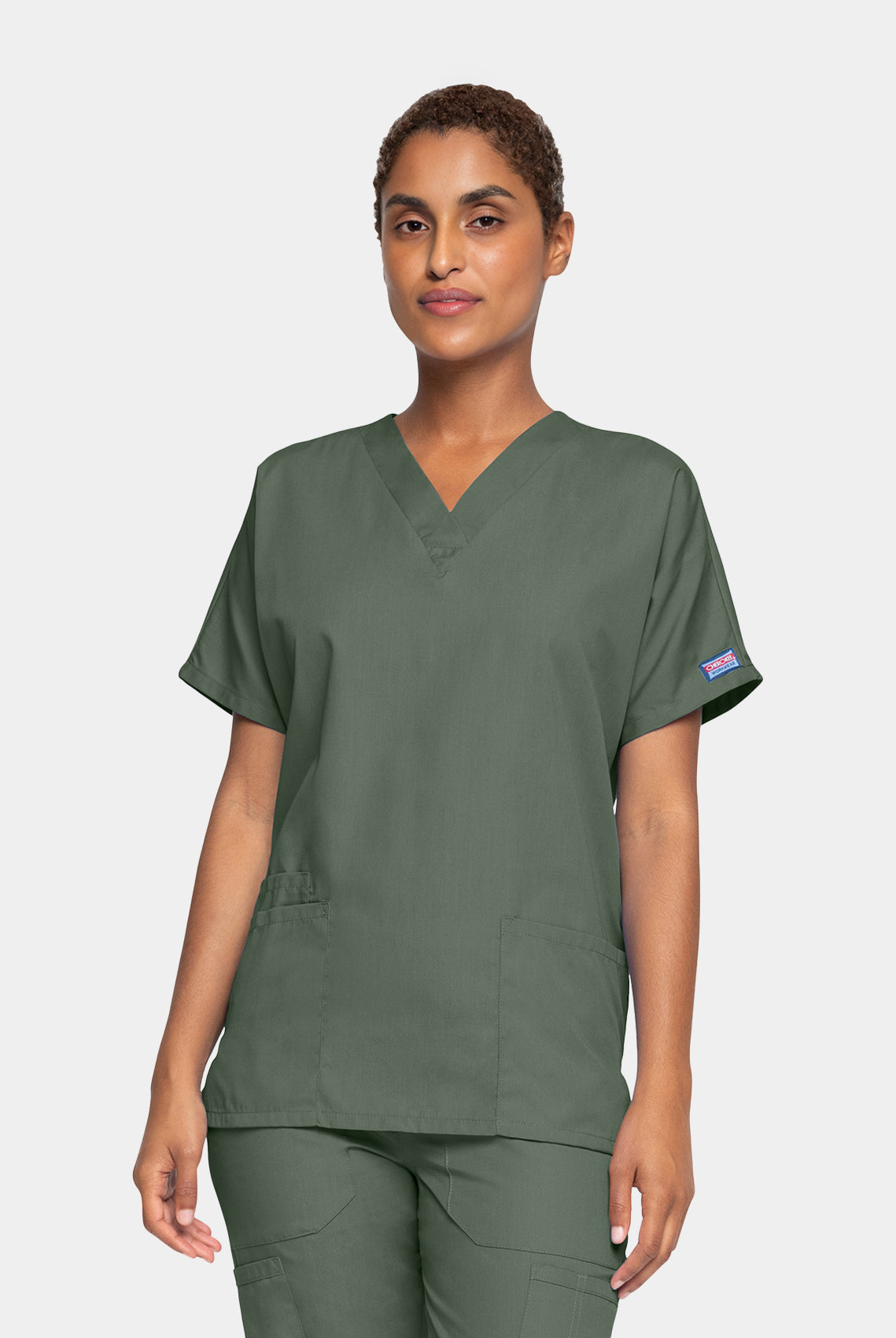 Cherokee Unisex Scrub Top - Olive