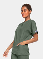 Cherokee Unisex Scrub Top - Olive