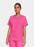 Cherokee Unisex Scrub Top - Shocking Pink