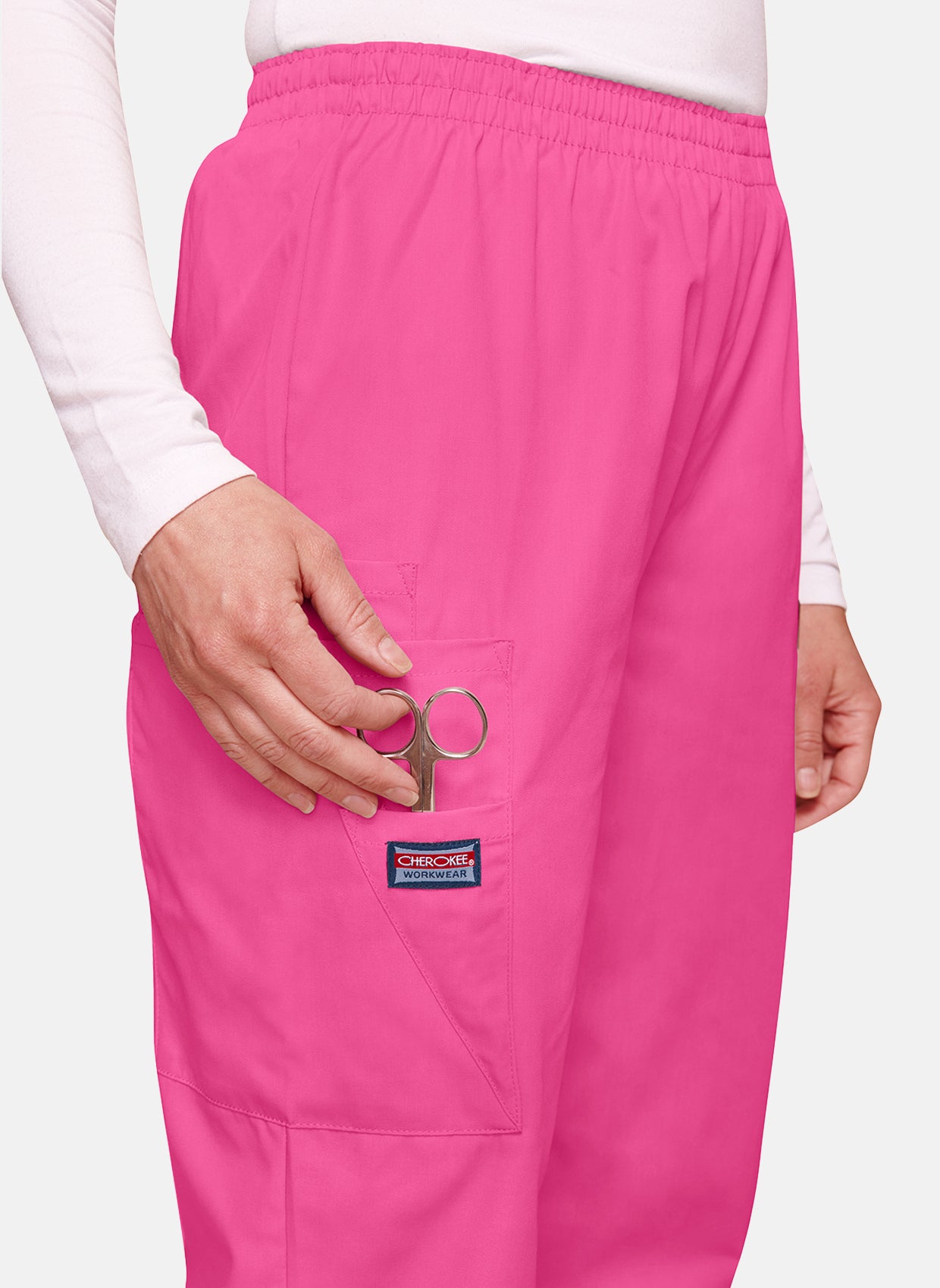 Cherokee Unisex Elasticated Scrub Trousers - Shocking Pink