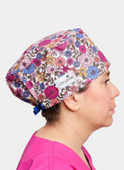 ChrysVal Long Hair Scrub Hat - Wildflower Whirl