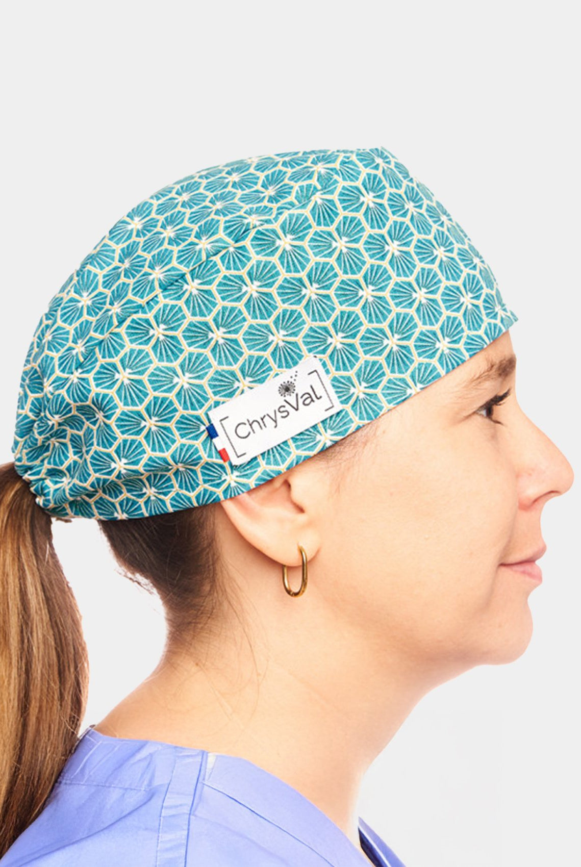 unisex chrysval scrub cap turquoise clover