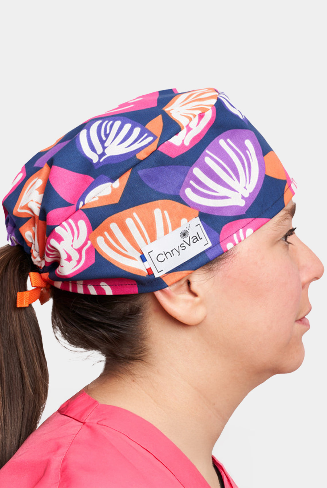 ChrysVal Short Hair Scrub Hat - Anemone Pop