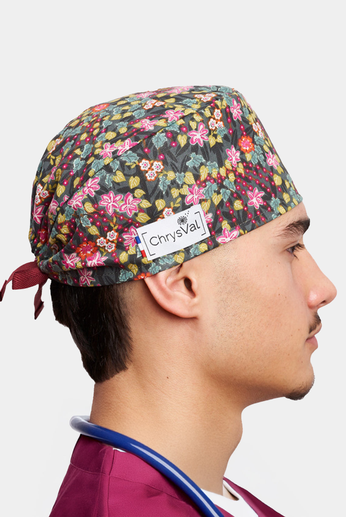ChrysVal Short Hair Scrub Hat - Floral Shift