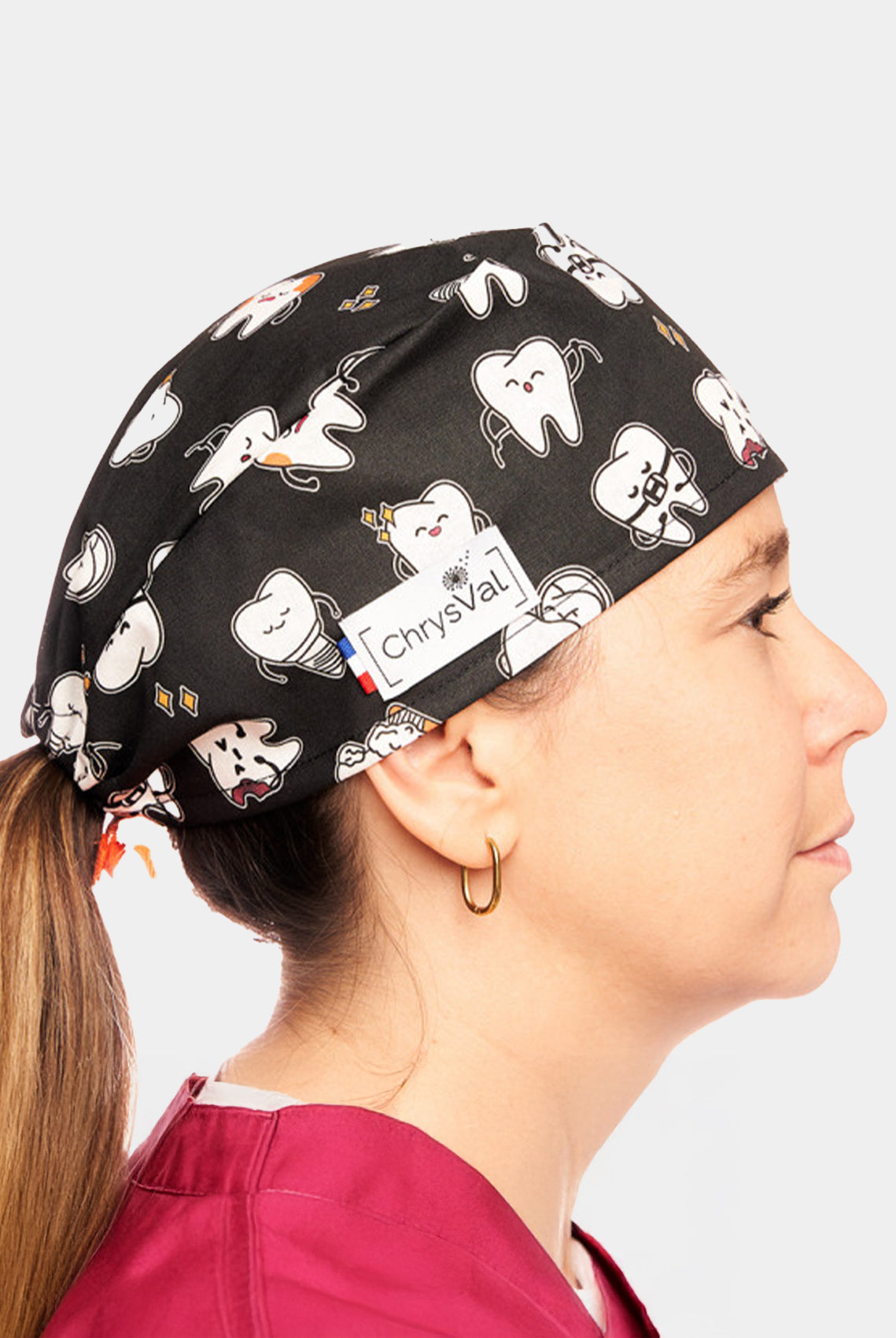 ChrysVal Short Hair Scrub Hat - Tooth or Dare