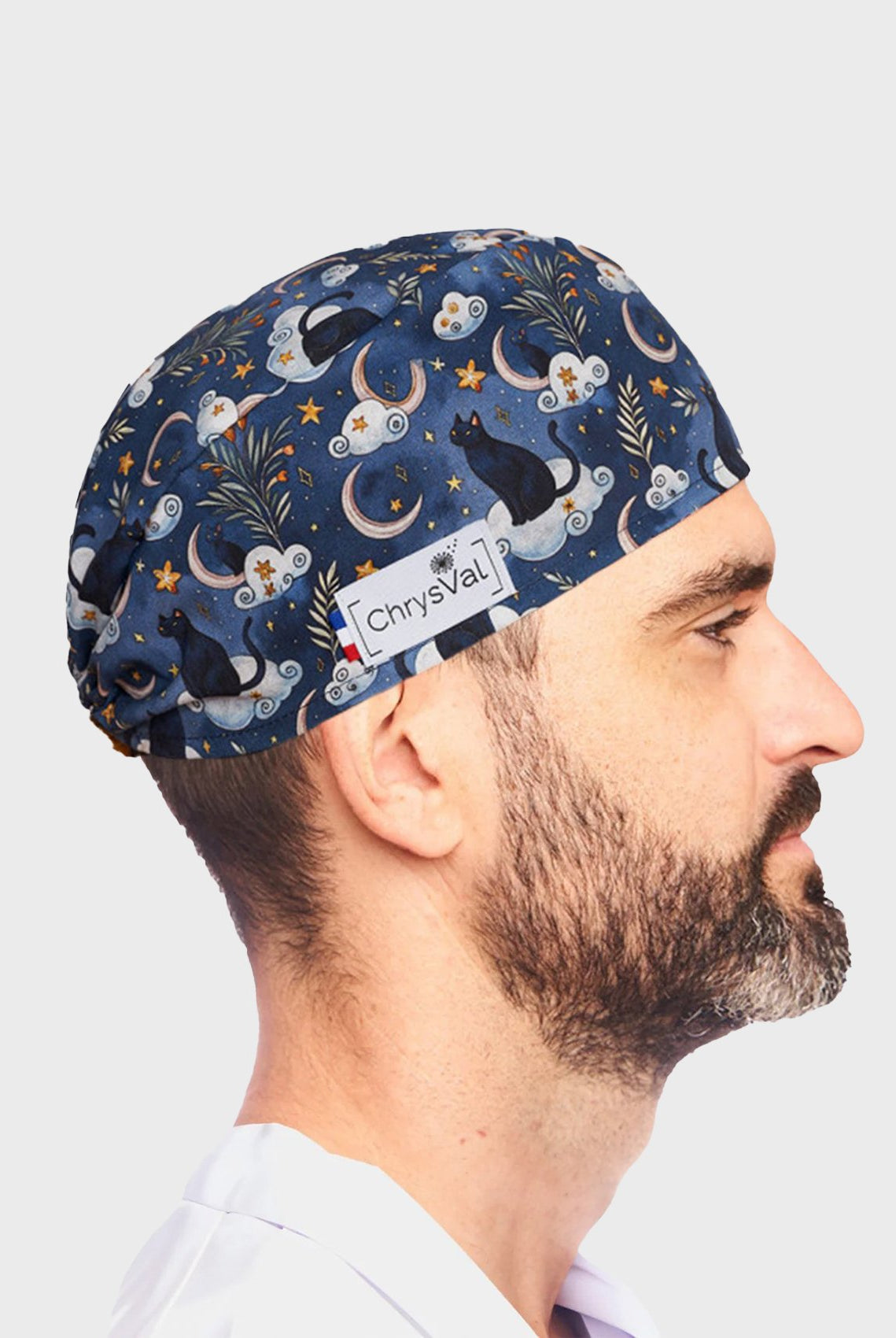 unisex-chrysval-short-scrub-cap-cat-moon-2