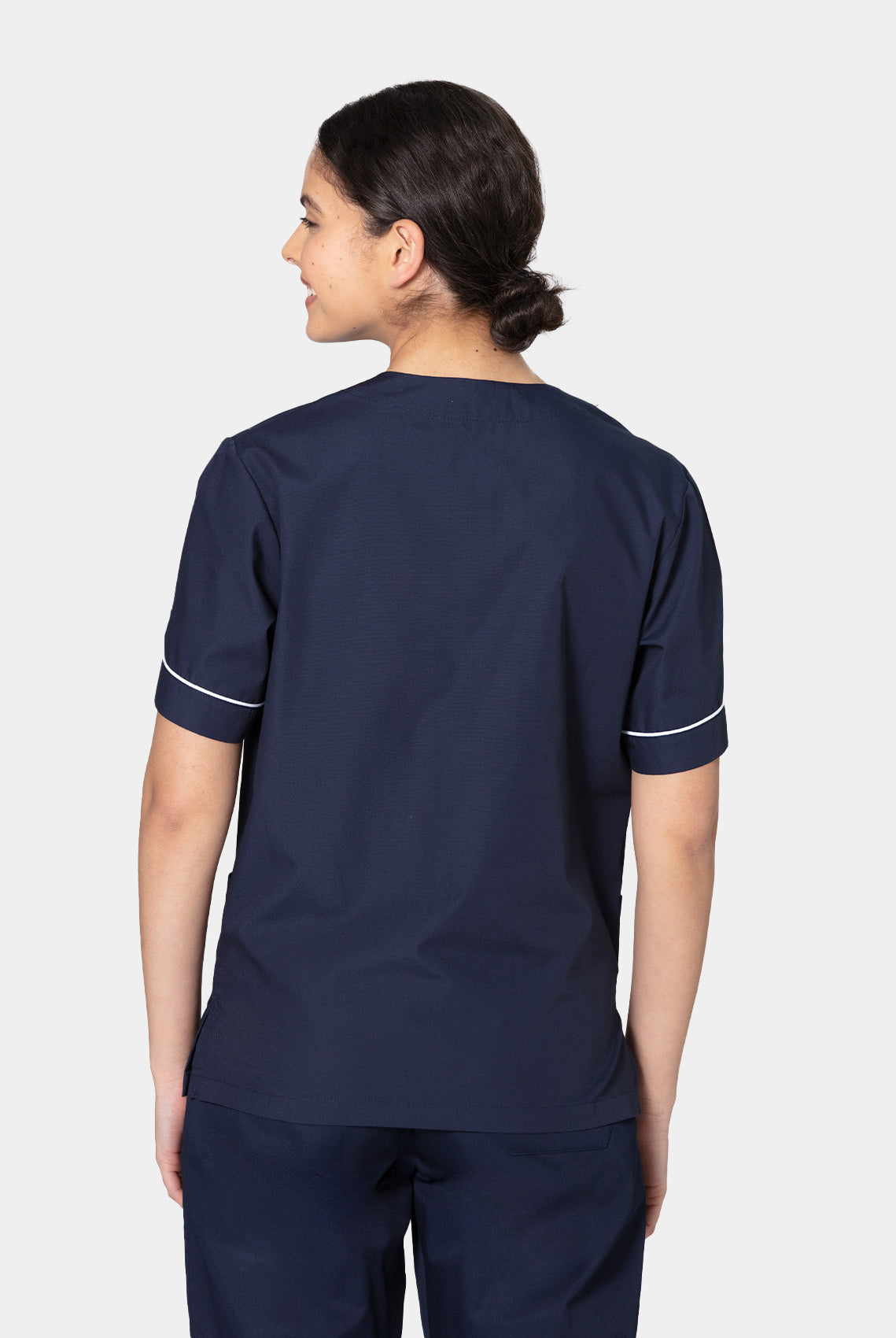 HappyFIT Unisex Alex Scrub Top - Navy - Back