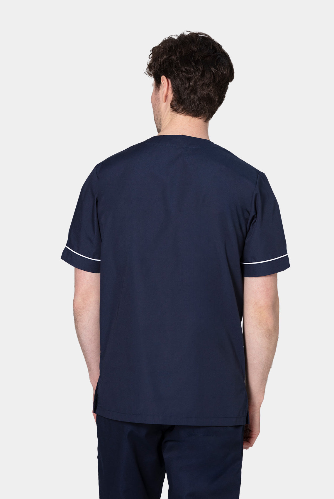 HappyFIT Unisex Alex Scrub Top - Navy - Back