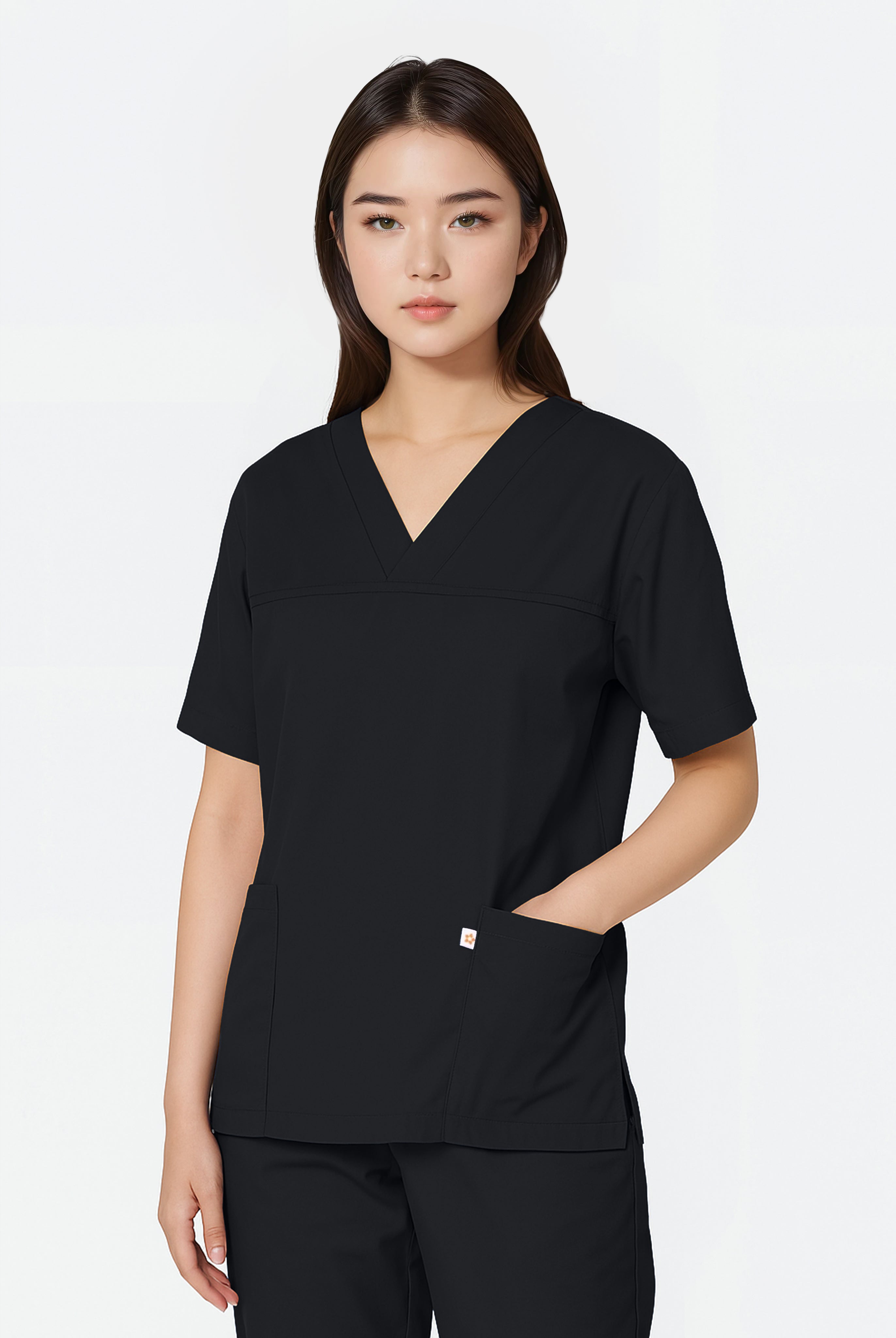 HappyFIT Unisex Scrub Top - Black