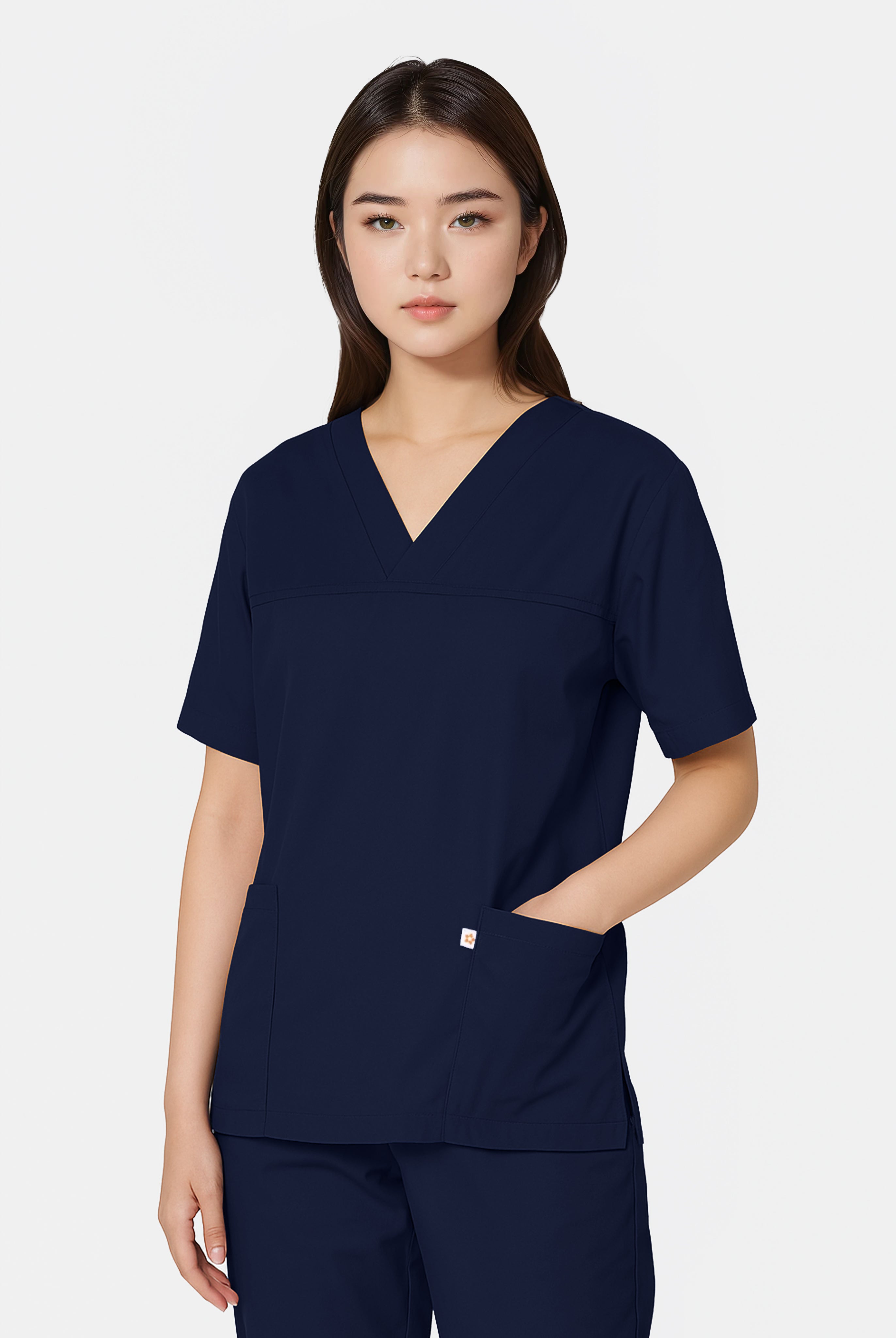 HappyFIT Unisex Scrub Top - Navy