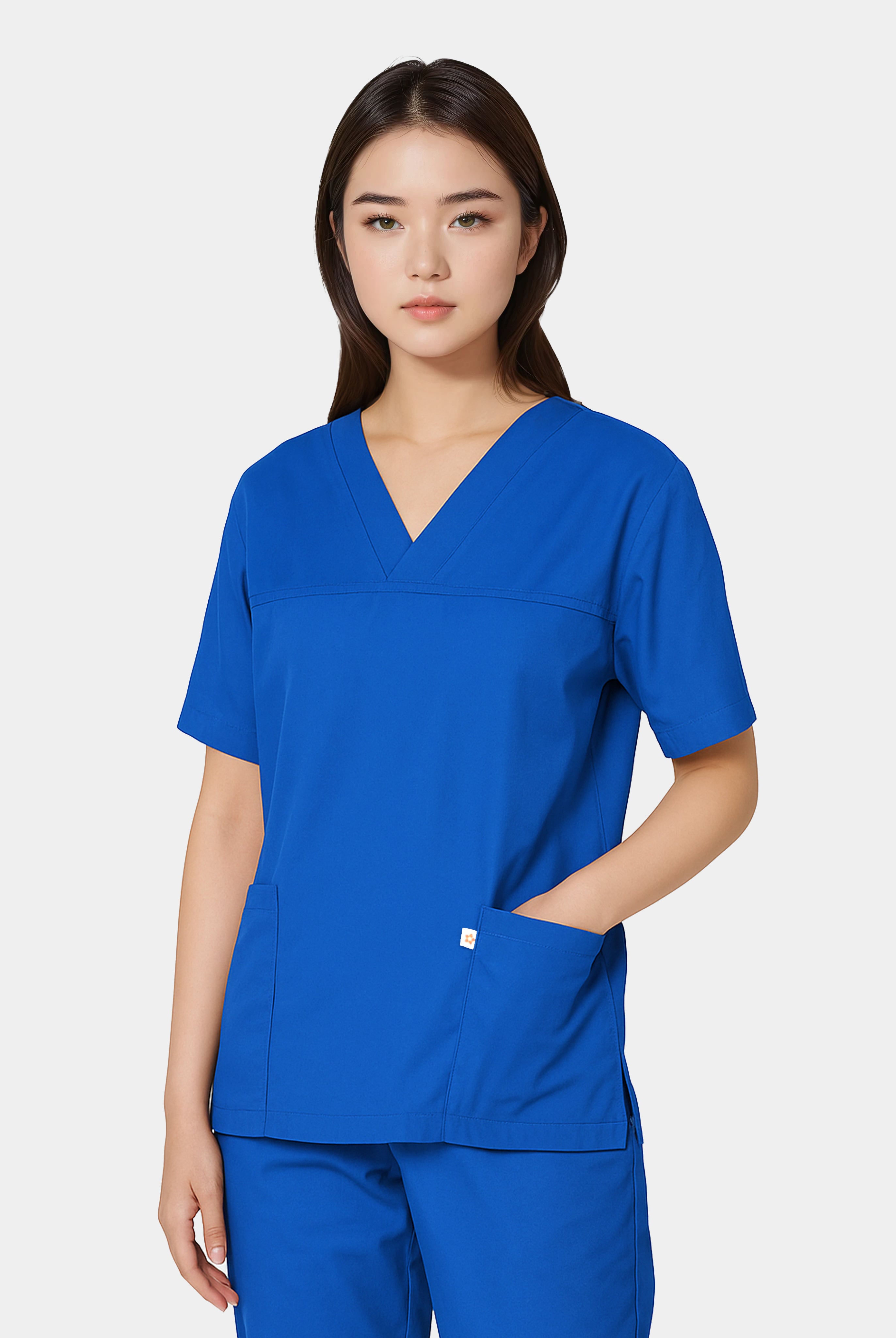 HappyFIT Unisex Scrub Top - Royal