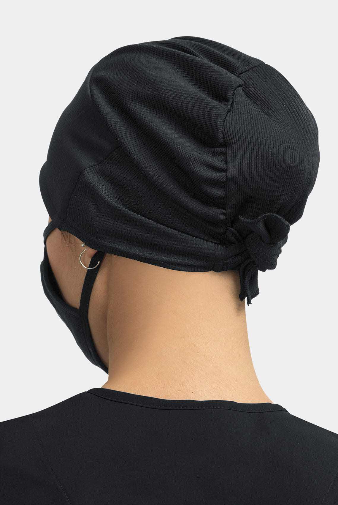 Koi Unisex Scrub Hat - Black - Back