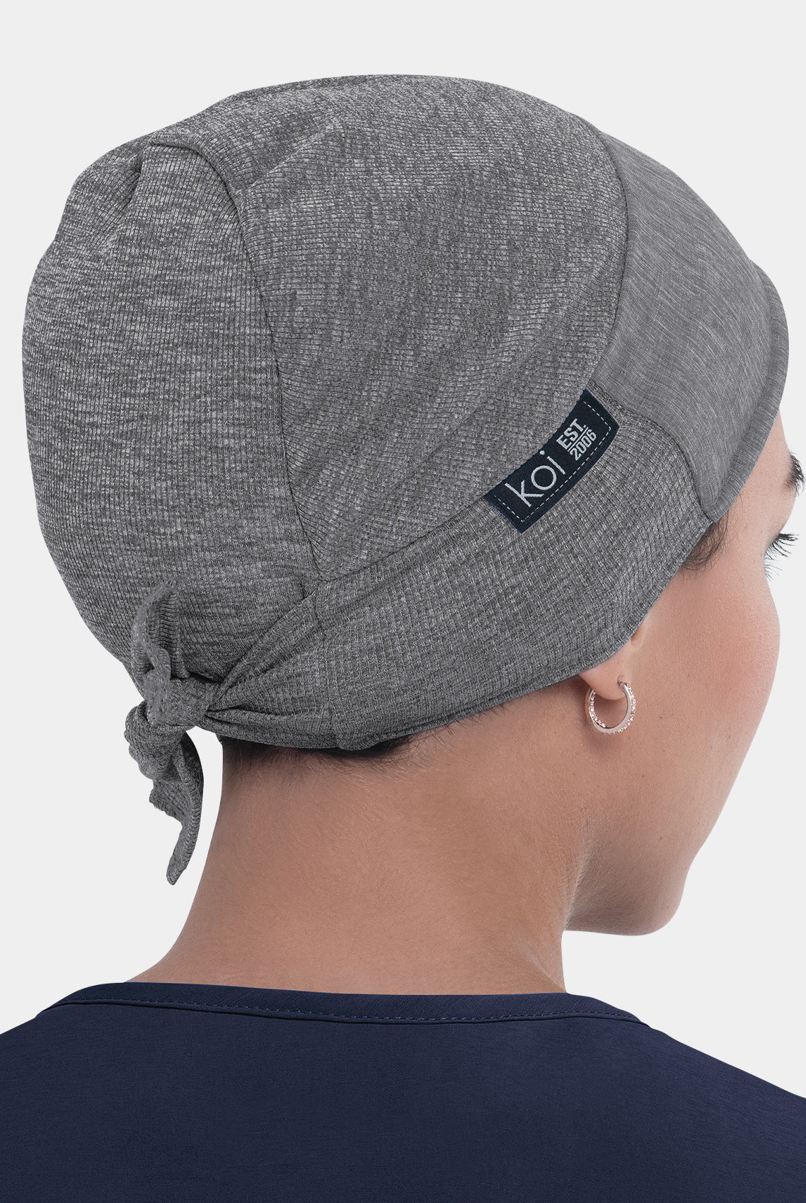 Koi Unisex Scrub Hat - Heather Grey - Back