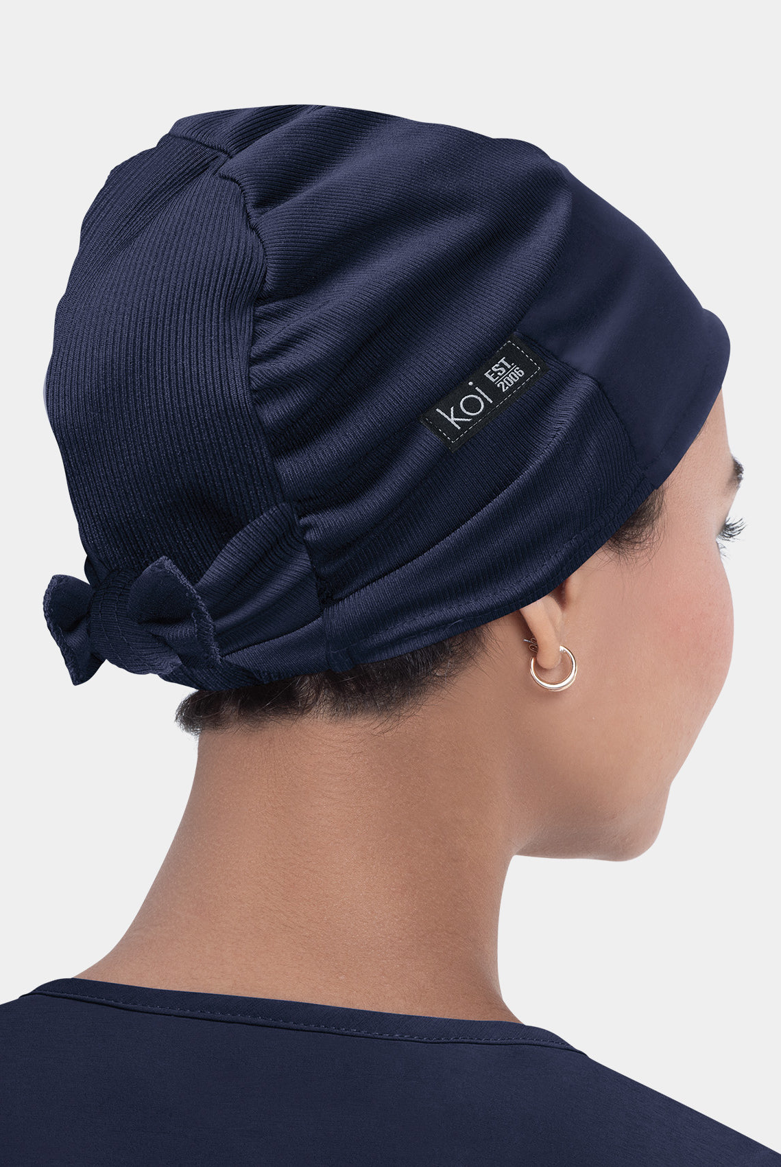 Koi Unisex Scrub Hat - Navy - Back