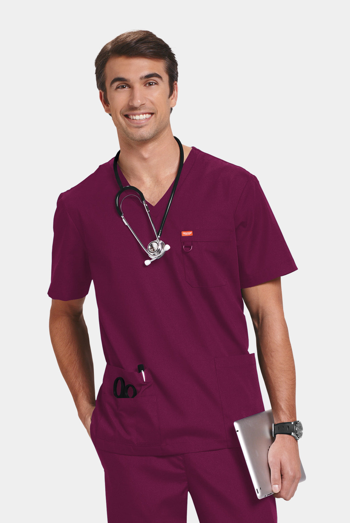 Orange Standard Balboa Scrub Top - Wine