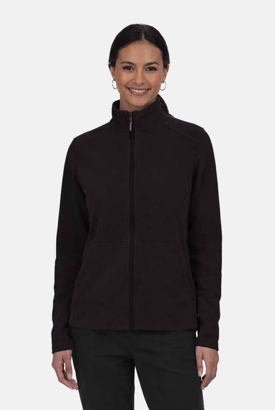 unisex perth fleece scrub jacket velilla black