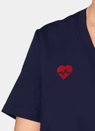 Orange Standard Balboa Scrub Top - Navy-Embroidery