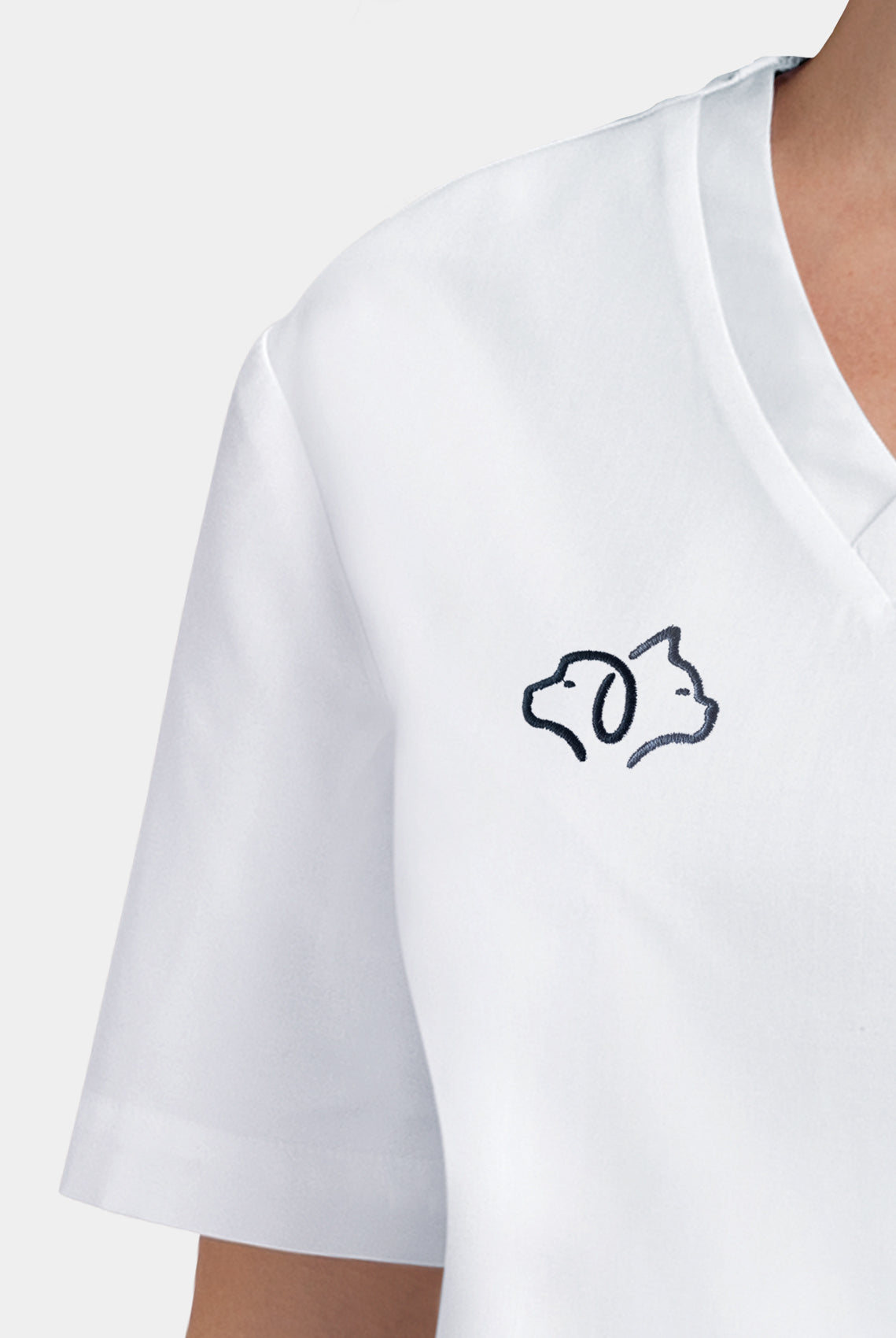 Orange Standard Balboa Scrub Top - White-Embroidery