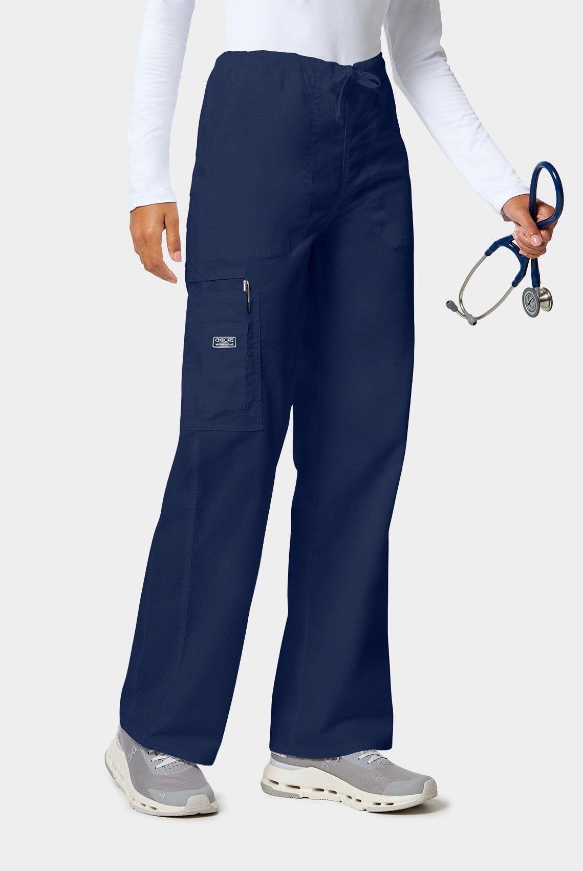 Cherokee Core Stretch Unisex Drawstring Cargo Scrub Trousers WWE4043 - Navy