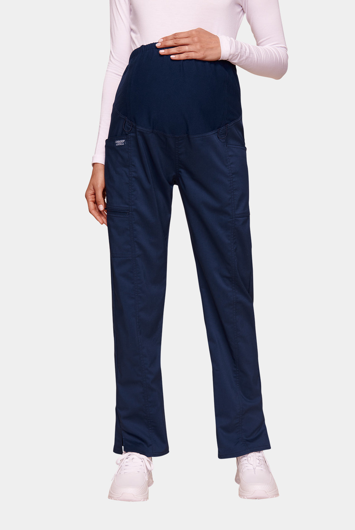 Cherokee WW Revolution Maternity Straight Leg Scrub Trousers WWE155-Navy