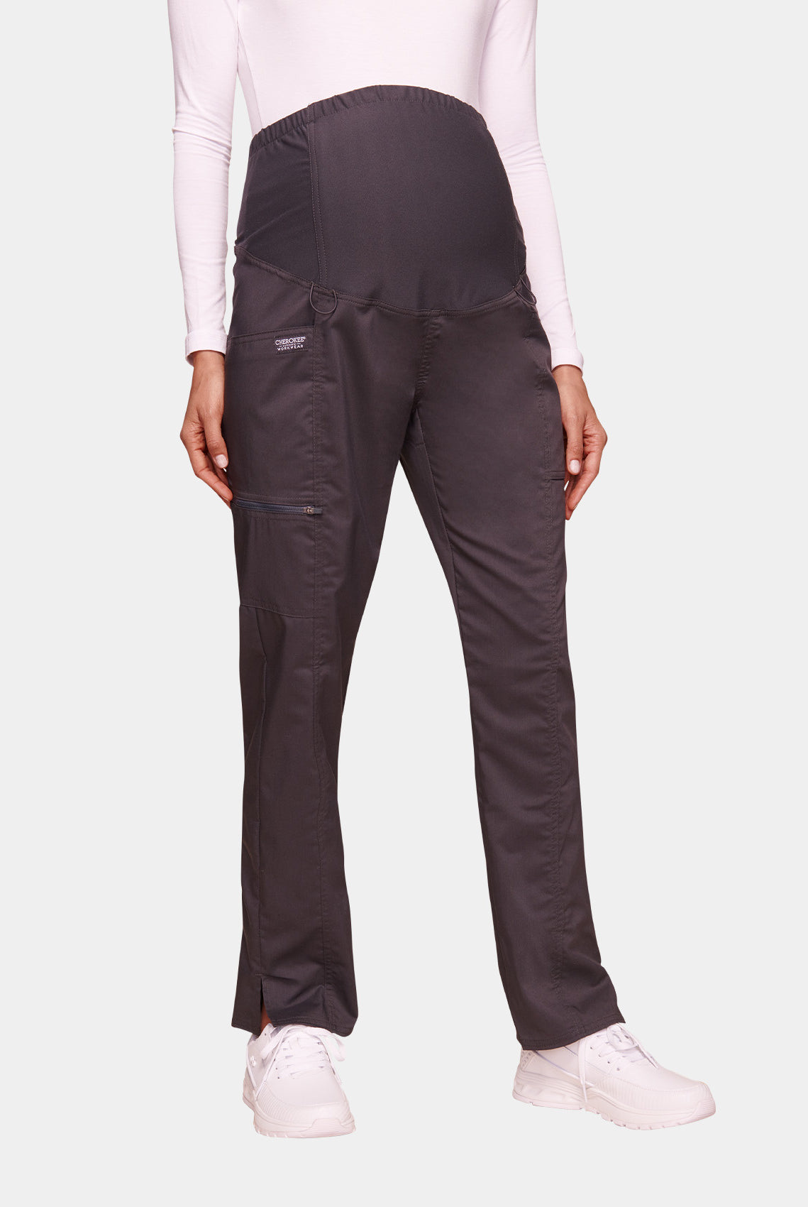Cherokee WW Revolution Maternity Straight Leg Scrub Trousers WWE155-Pewter