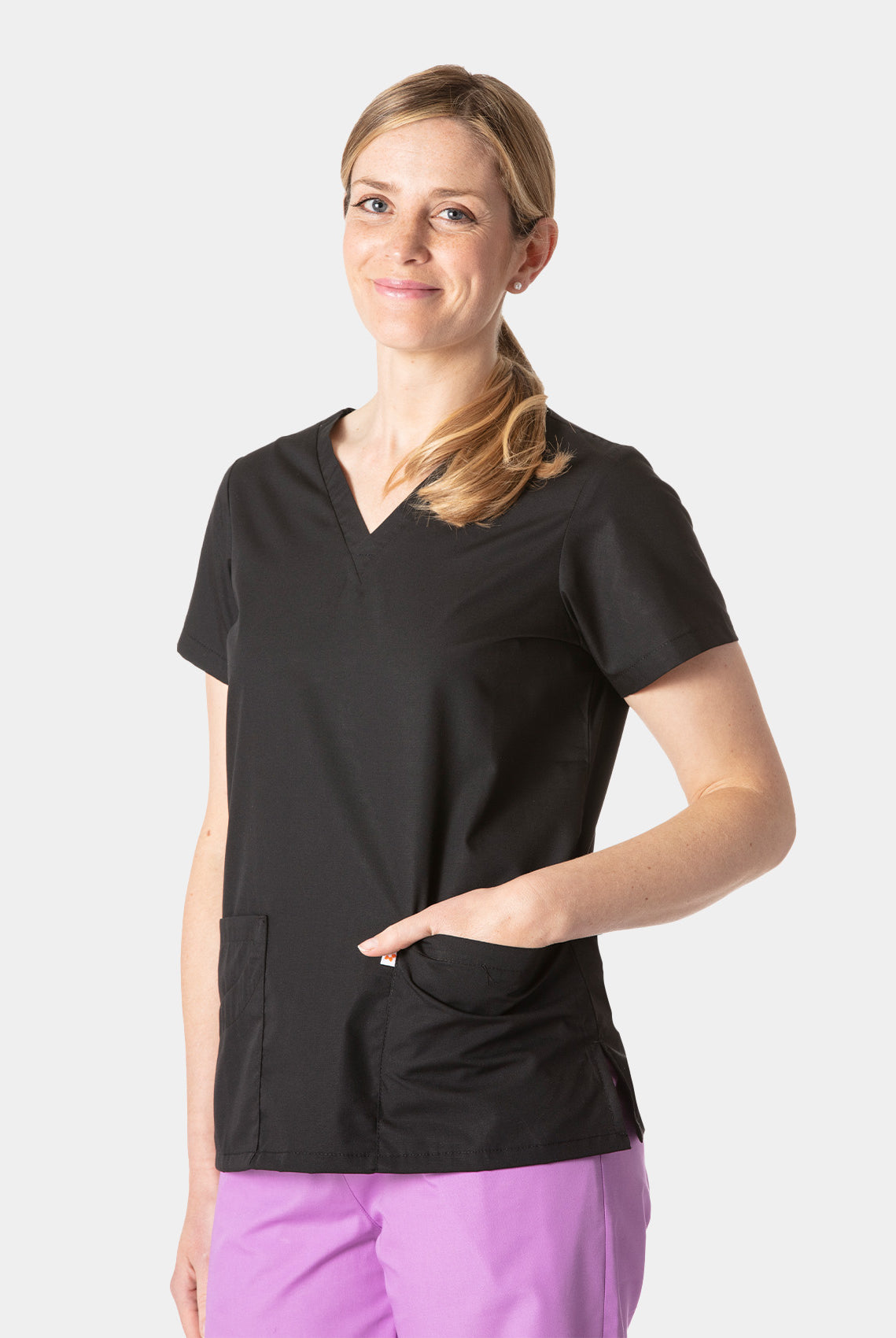 HappyFIT Lily Scrub Top - Black